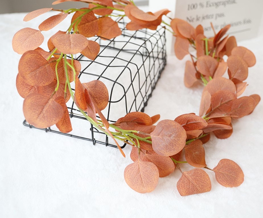 Hanging Plants Artificial Simulation Eucalyptus Leaves Rattan Garland Vine Rattan Home Wedding Decorations Arrangement Fake Green Plants