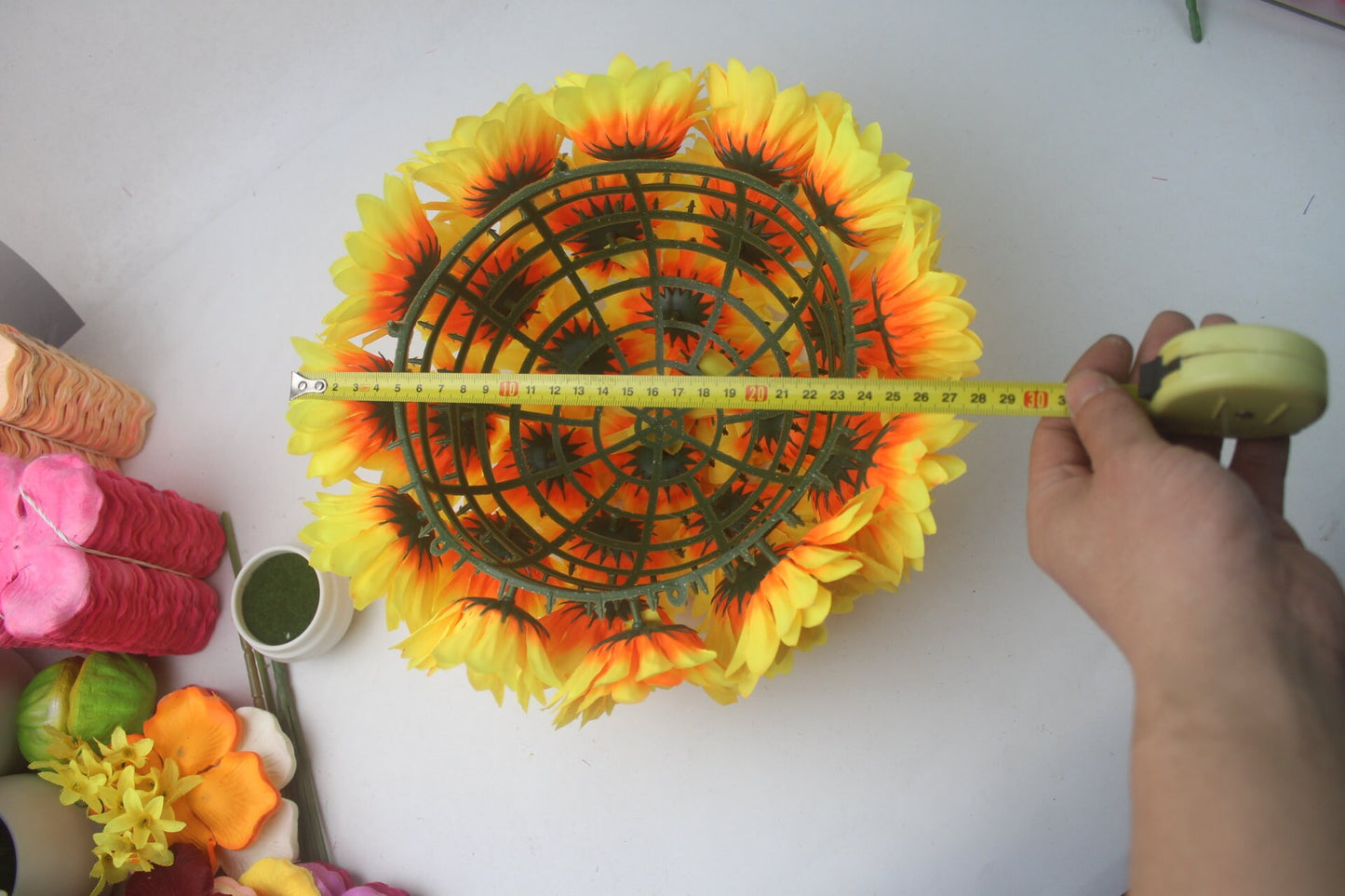 Sunflower Wedding Kissing Ball Flowers Diam. 5.5"/7.5"/9.5" Daisy Pompom For Wedding Centerpieces Bridal Shower