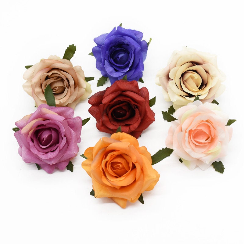 Wholesale Wedding Flowers 50 Heads Artifical Simulation Silk Rose DIY Wedding Centerpieces Backdrops Decoration Supplies Floral Head