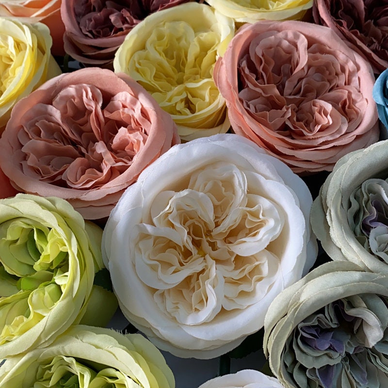 New Arrival 30 Heads Wedding Flower Artificial Simulation Silk Austin Rose Wedding Special Event Decor Fake Florals DIY Background