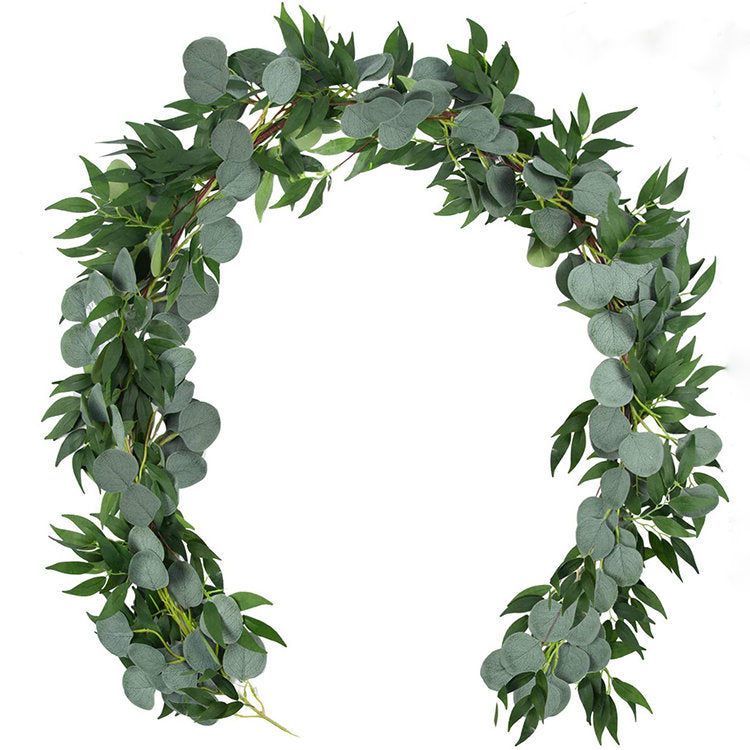 Hanging Plants Eucalyptus Leaves Rattan Willow Garland Vine Rattan for Home Wedding Decorations Backdrop Arrangement Fake Green Plants