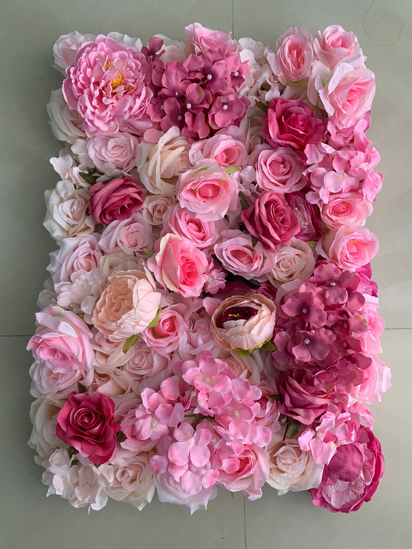 Gradual Color Floral Wall For Wedding Arrangement Fake Flower Wall Backdrop Bridal Shower Event Salon Party Photography Panel 15.75"x23.62"