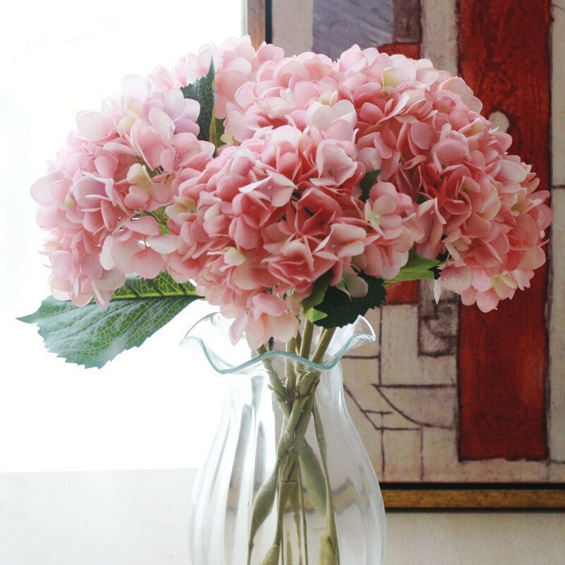 Artificial Simulation Silk Hydrangea Flowers Hydrangea Real Like For Bridal Bouquet Wedding Centerpieces Flower Wall Wreath 10 Stems