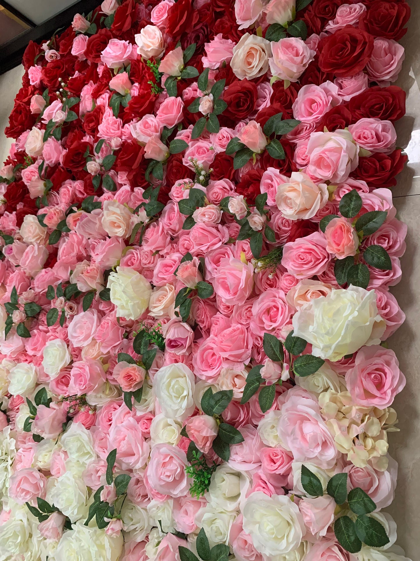 Gradual Color Floral Wall Wedding Arrangement Fake Flower Wall Backdrop Bridal Shower Event Salon Party Photography Panel 15.75"x23.62"
