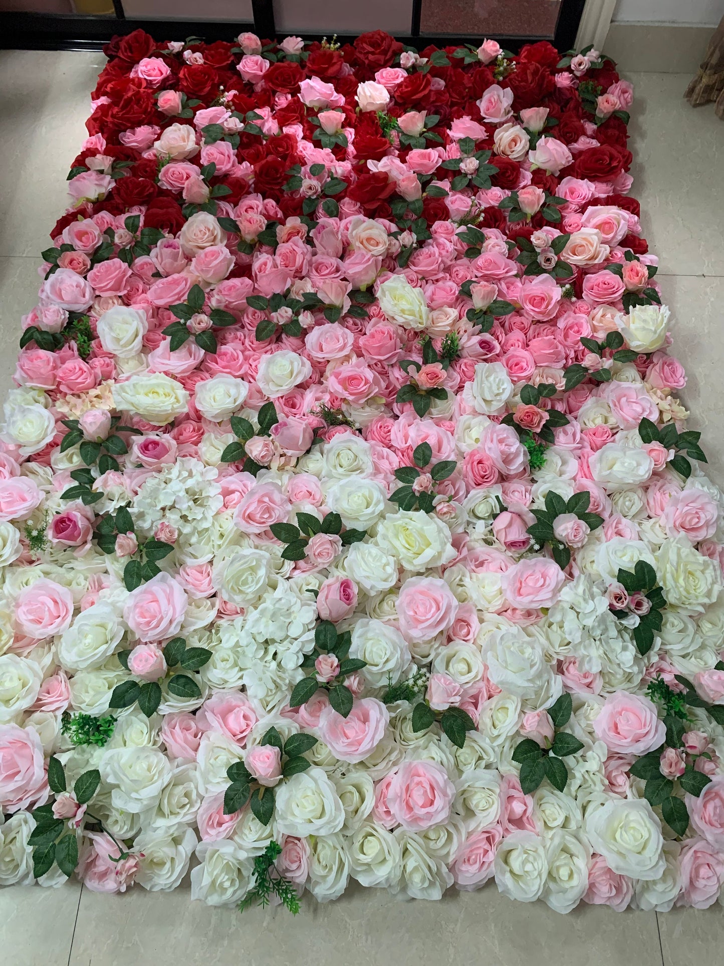 Gradual Color Floral Wall Wedding Arrangement Fake Flower Wall Backdrop Bridal Shower Event Salon Party Photography Panel 15.75"x23.62"