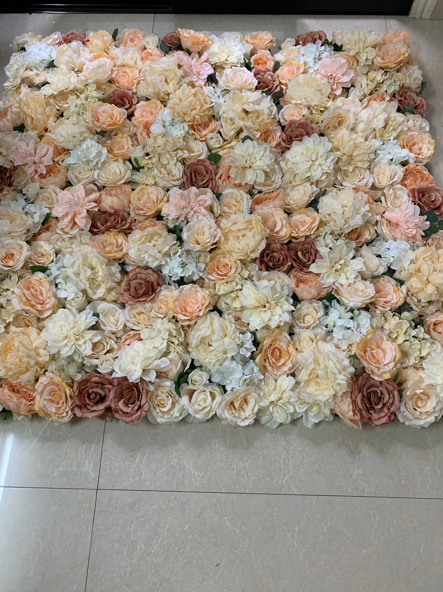 Champagne Wedding Flower Wall Wedding Photography Backdrop Artificial Simulation Flower Wall for Special Event Party Decor Panel 40x60cm