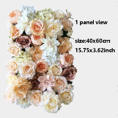 Champagne Wedding Flower Wall Wedding Photography Backdrop Artificial Simulation Flower Wall for Special Event Party Decor Panel 40x60cm