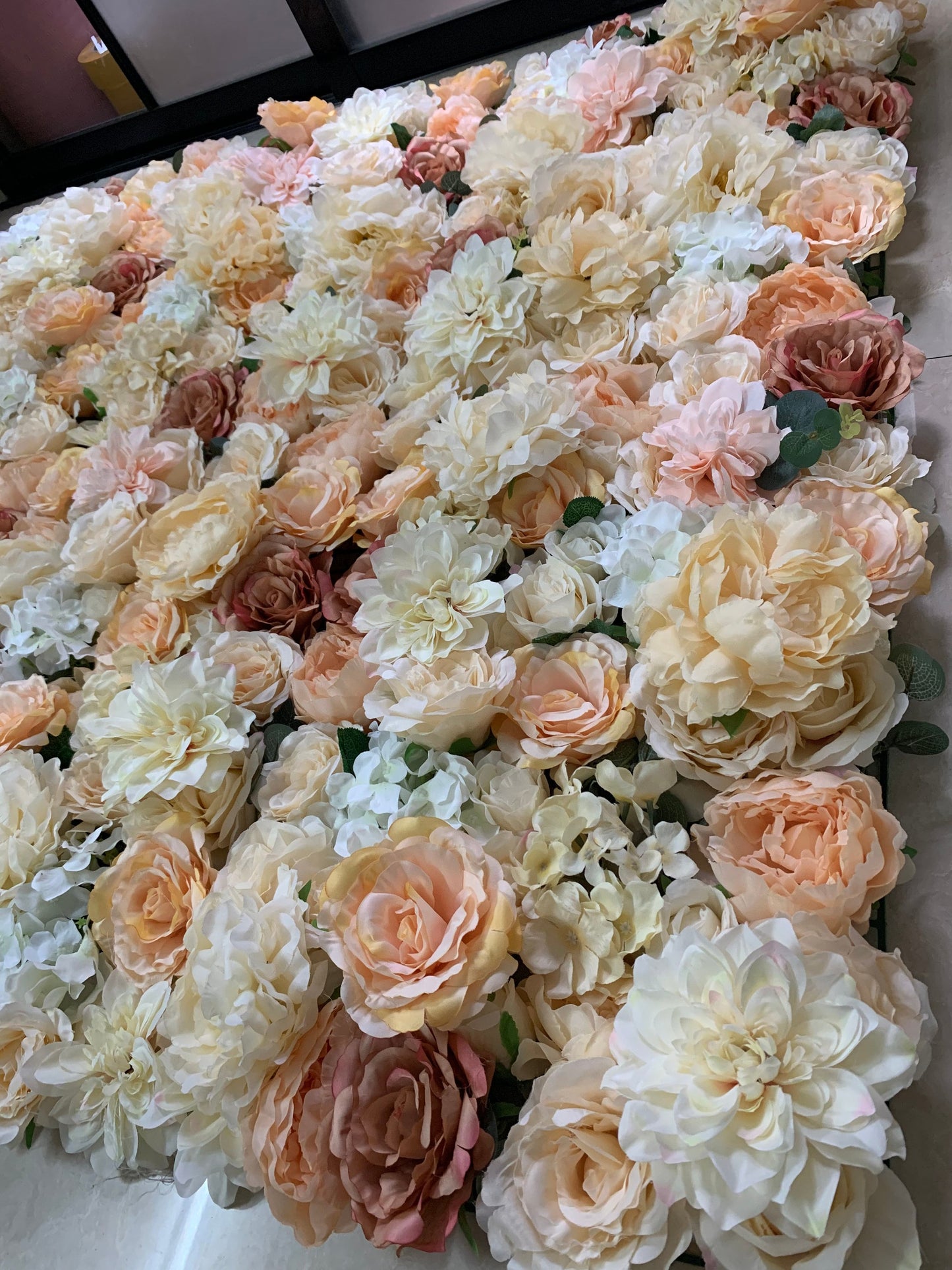 Champagne Wedding Flower Wall Wedding Photography Backdrop Artificial Simulation Flower Wall for Special Event Party Decor Panel 40x60cm