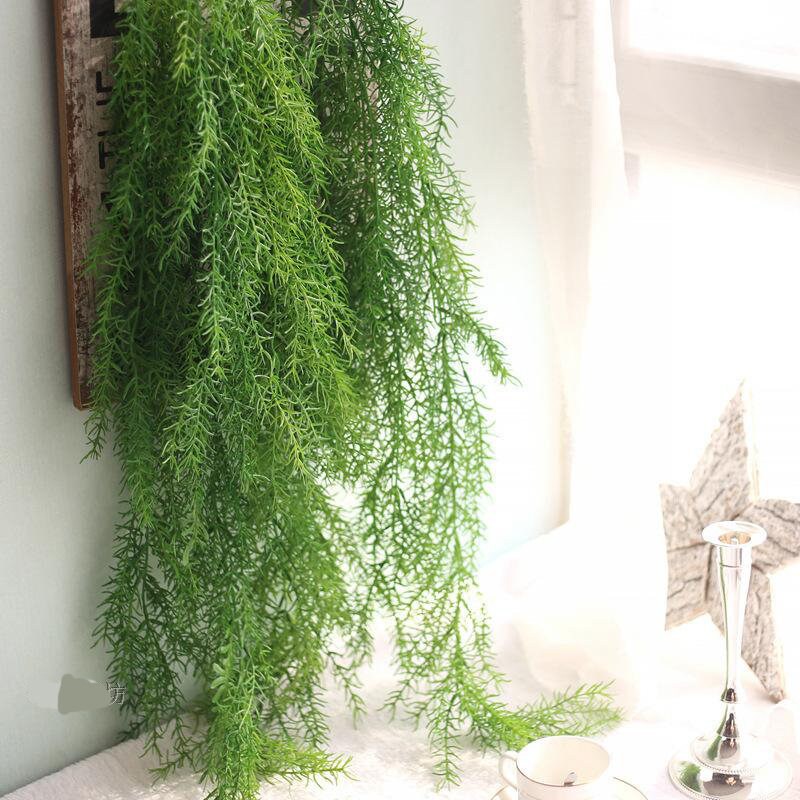 Bundle Artificial Hanging Plant Faux Leaves Grass Greenery Garland Fake Plants Vines Flower Arrangement Wedding Decoration Wall Outdoor