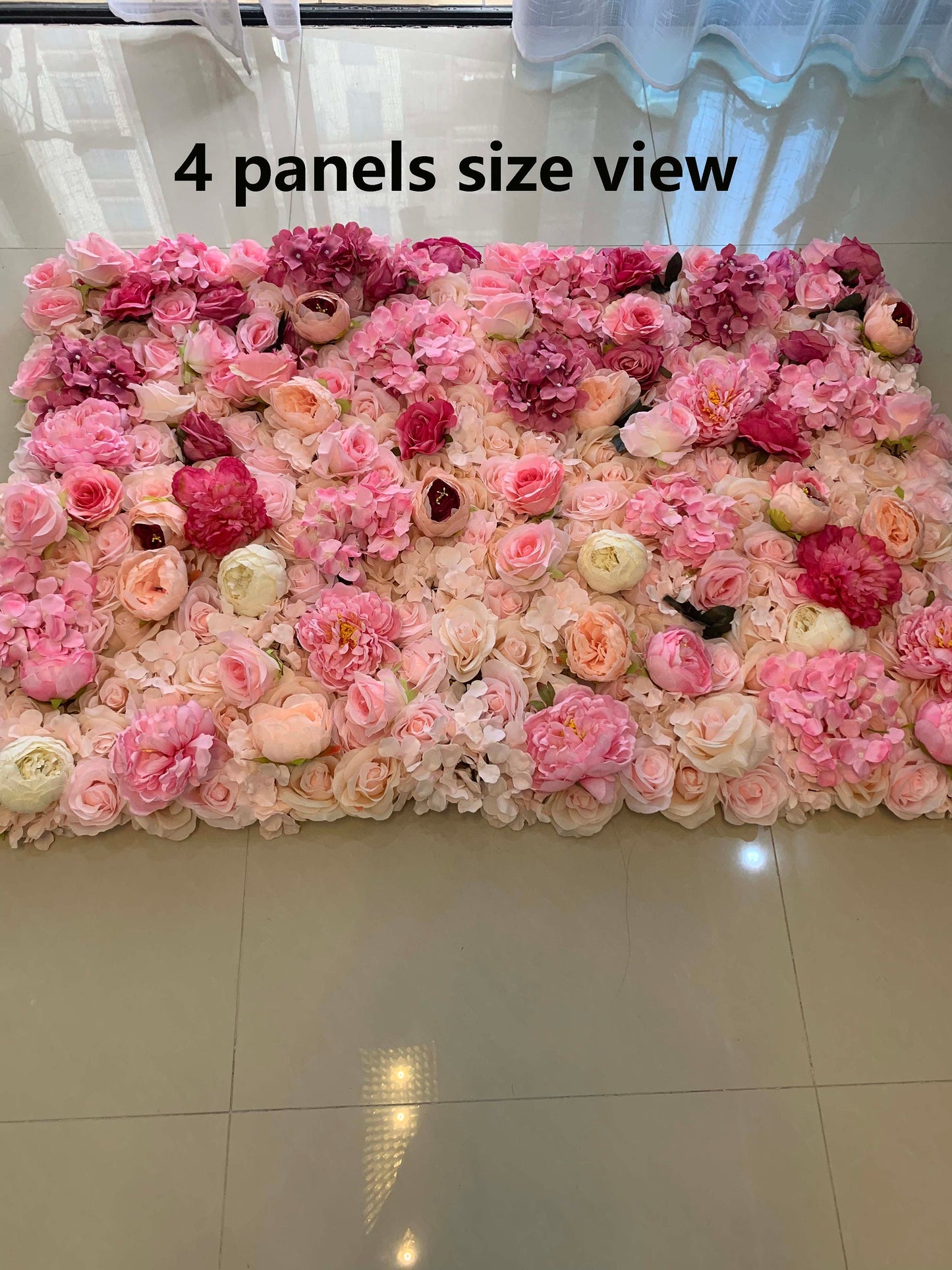 Gradual Color Floral Wall For Wedding Arrangement Fake Flower Wall Backdrop Bridal Shower Event Salon Party Photography Panel 15.75"x23.62"
