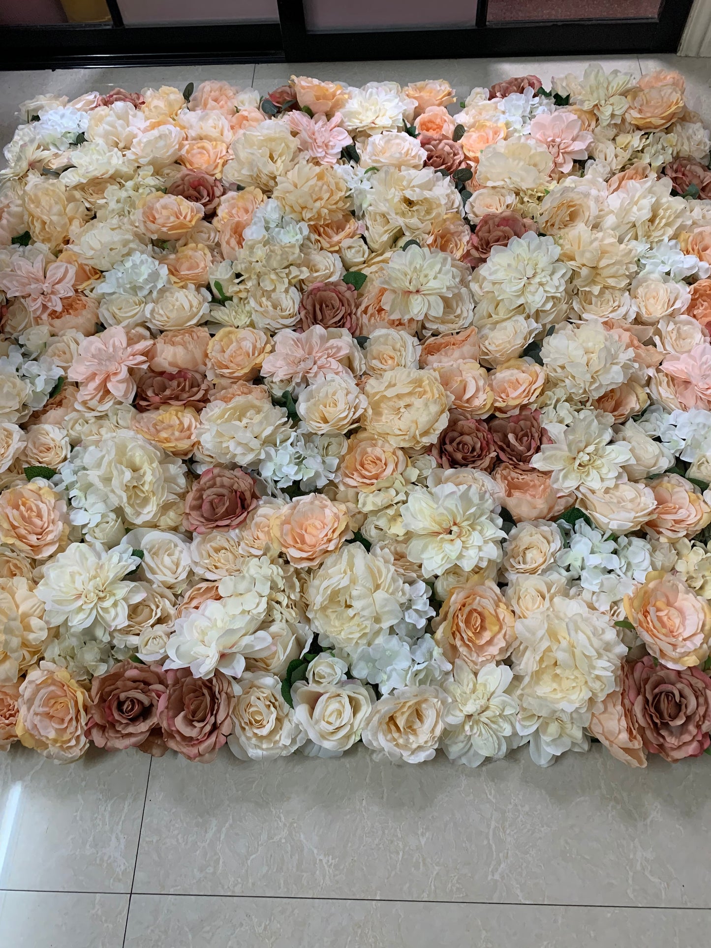 Champagne Wedding Flower Wall Wedding Photography Backdrop Artificial Simulation Flower Wall for Special Event Party Decor Panel 40x60cm