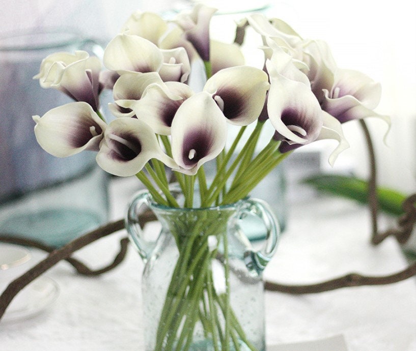 10 Stems Small White Calla Lily Flowers Real Touch Bridal Bouquet Faux Flowers Wedding Centerpieces Table Decor Floral 10 Colours Avaliable