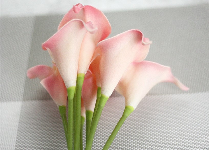 10 Stems Small White Calla Lily Flowers Real Touch Bridal Bouquet Faux Flowers Wedding Centerpieces Table Decor Floral 10 Colours Avaliable