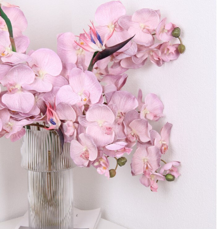 Luxury Silk Flower Silk Butterfly Orchid Stem 37" Tall For Wedding Table Centerpieces Butterfly Orchid Phalaenopsis