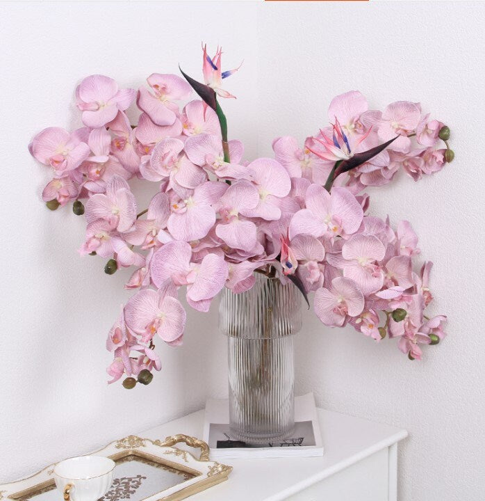 Luxury Silk Flower Silk Butterfly Orchid Stem 37" Tall For Wedding Table Centerpieces Butterfly Orchid Phalaenopsis