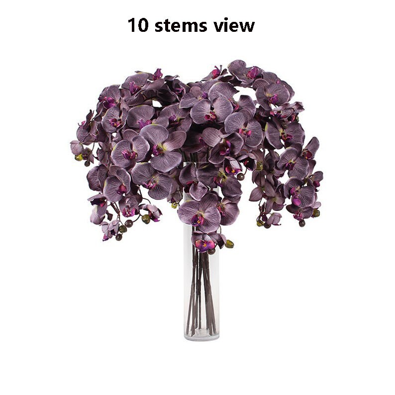 Luxury Silk Flower Silk Butterfly Orchid Stem 37" Tall For Wedding Table Centerpieces Butterfly Orchid Phalaenopsis