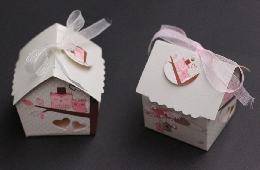 Intersting Bird's Nest Candy Box House Shape Wedding Favor Box Marriage Party Boxes Gift Box Bridal Shower Baby Shower Decoration