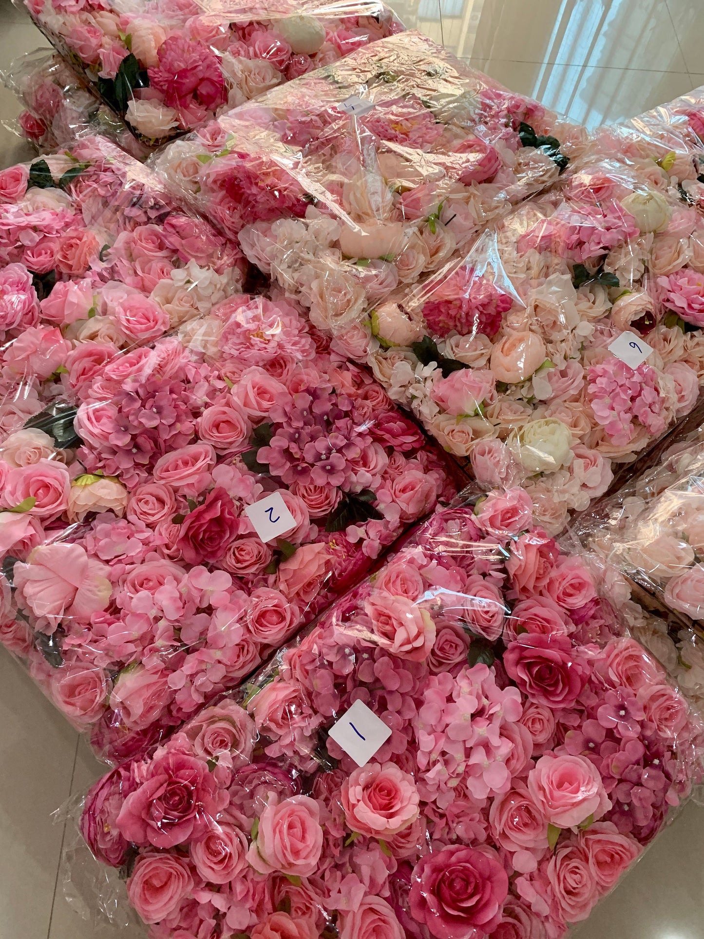 Gradual Color Floral Wall For Wedding Arrangement Fake Flower Wall Backdrop Bridal Shower Event Salon Party Photography Panel 15.75"x23.62"