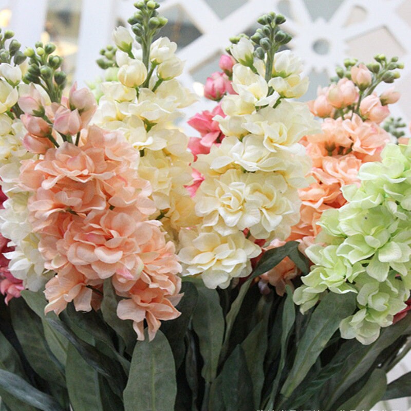 High Quality Hyacinth Flower Artificial Simulation Silk Violet Flower 5 Stems Wedding Home Decoration Flower Length 80cm/31.5"