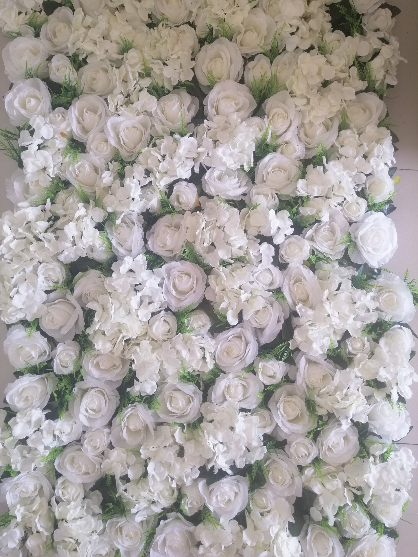 White Fake Flower Wall for Out Wedding Photography Backdrop Simulation Hydrangea Plants For Bridal Shower Party Decor Panel 15.75x23.62inch