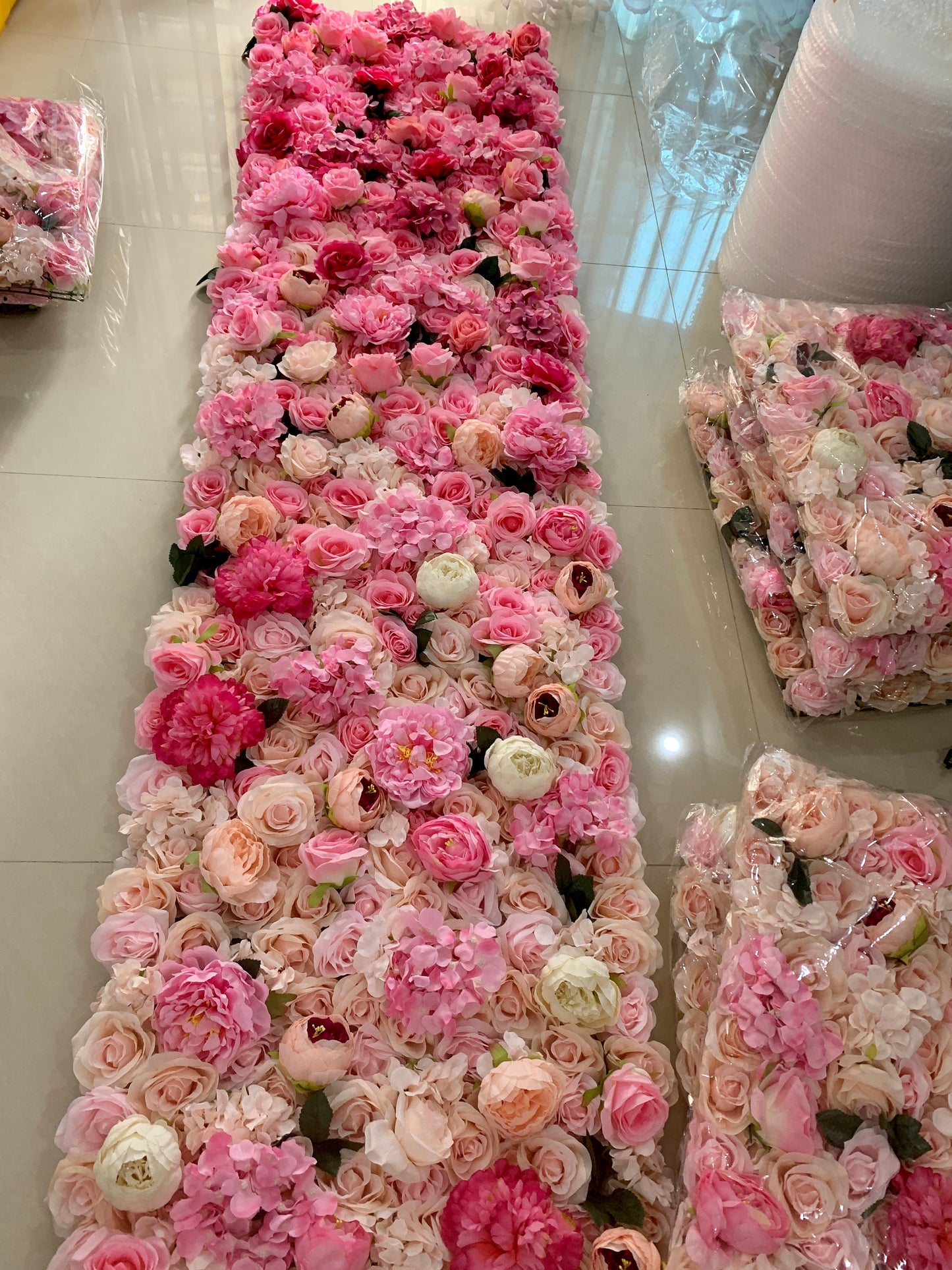 Gradual Color Floral Wall For Wedding Arrangement Fake Flower Wall Backdrop Bridal Shower Event Salon Party Photography Panel 15.75"x23.62"