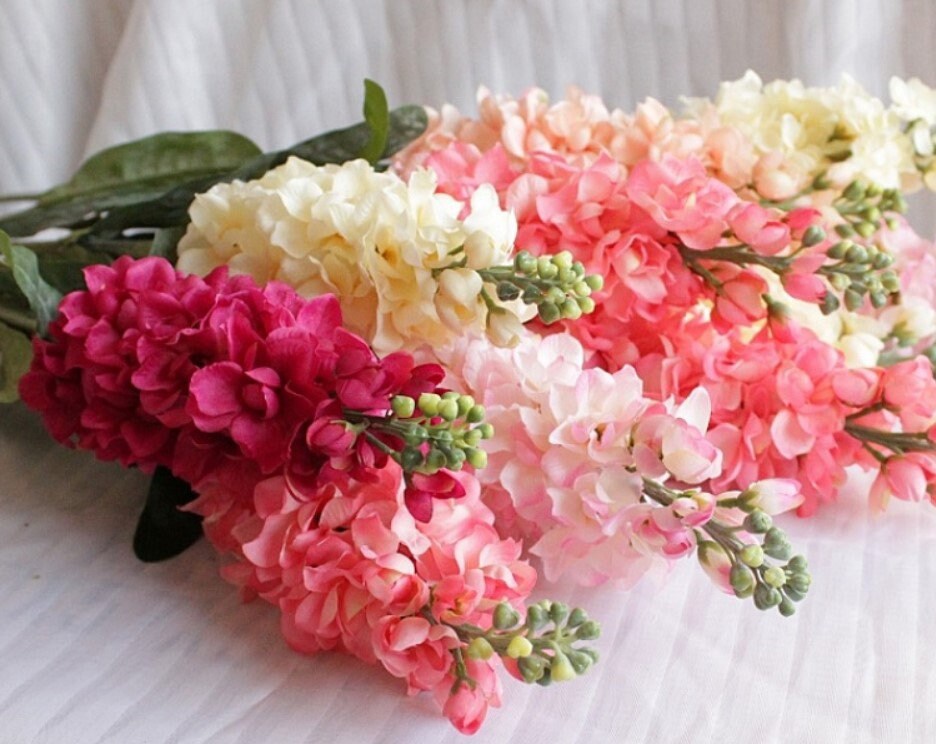 High Quality Hyacinth Flower Artificial Simulation Silk Violet Flower 5 Stems Wedding Home Decoration Flower Length 80cm/31.5"