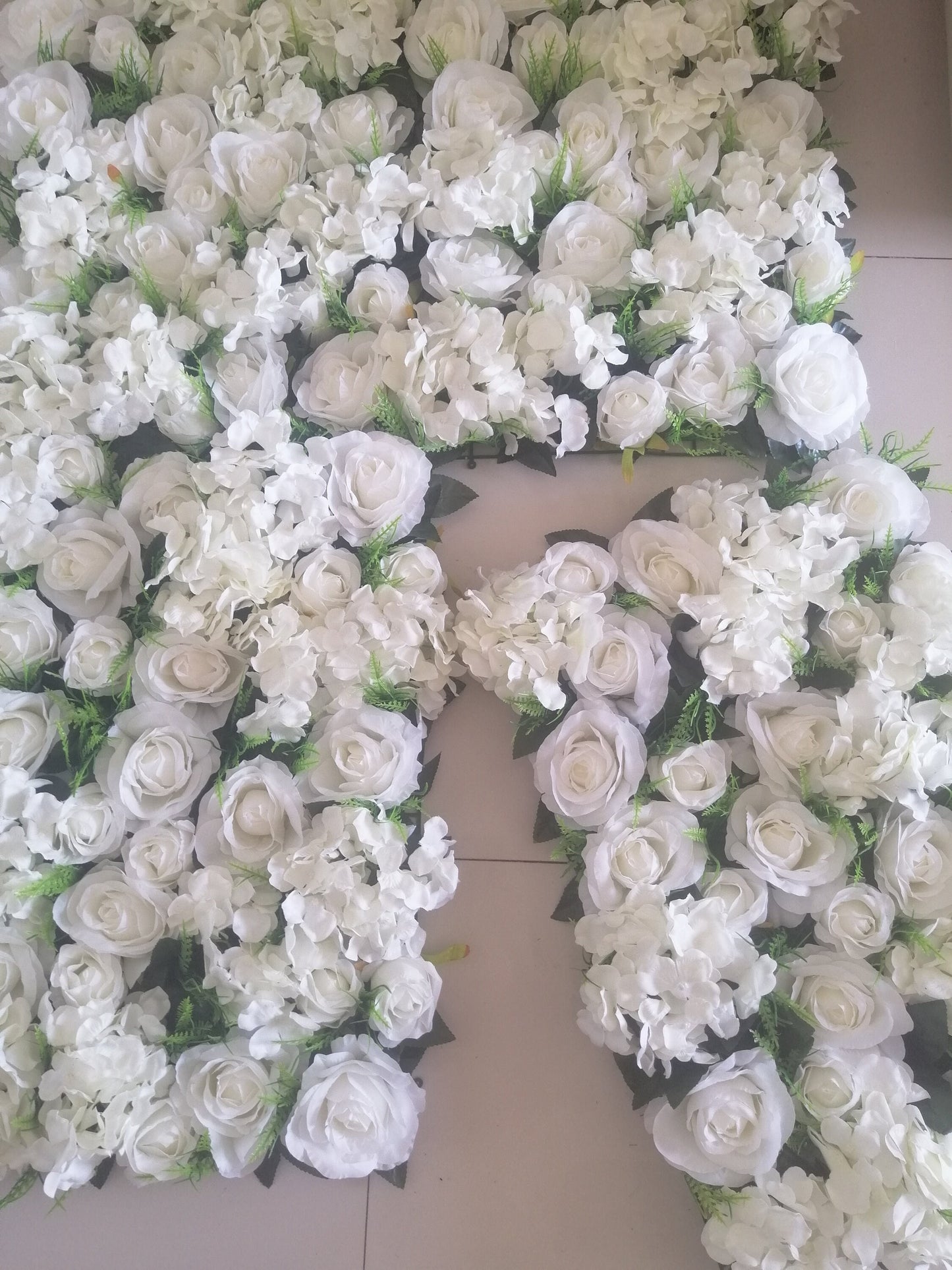 White Fake Flower Wall for Out Wedding Photography Backdrop Simulation Hydrangea Plants For Bridal Shower Party Decor Panel 15.75x23.62inch