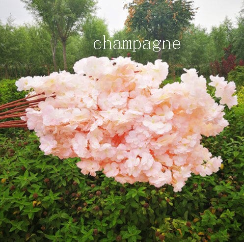High Quality 5 Stems Length 100cm/39.37" Artificial Simulation Silk Cherry Blossom Wedding Decoration Flowers Sakura Spring