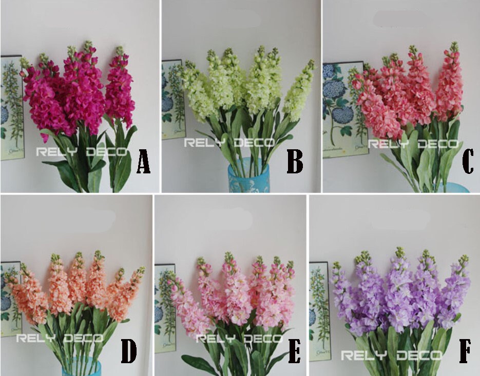 High Quality Hyacinth Flower Artificial Simulation Silk Violet Flower 5 Stems Wedding Home Decoration Flower Length 80cm/31.5"