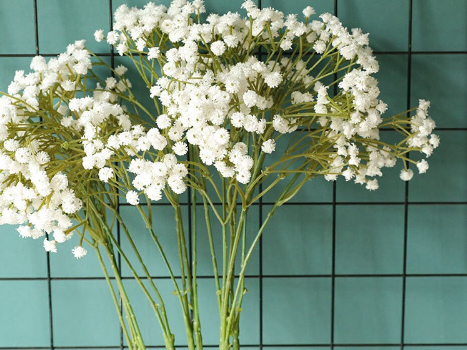 White Babys Breath Bouquet Flowers Length 65cm Artifical Simulation Breath Wedding Decorate Florals Table Centerpieces Flowers