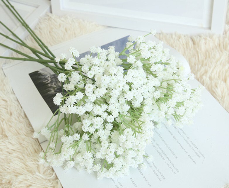 High Quality Babys Breath Bouquet Flowers Wedding Arrangement Decor Table Center Floral Babys Breath Fake Flower 12 Stems