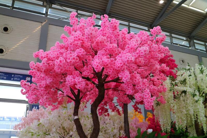 New Arrival 5 Stems Length 105cm/41.34" Artificial Simulation Silk Cherry Blossom Wedding Decoration Flowers Sakura Spring