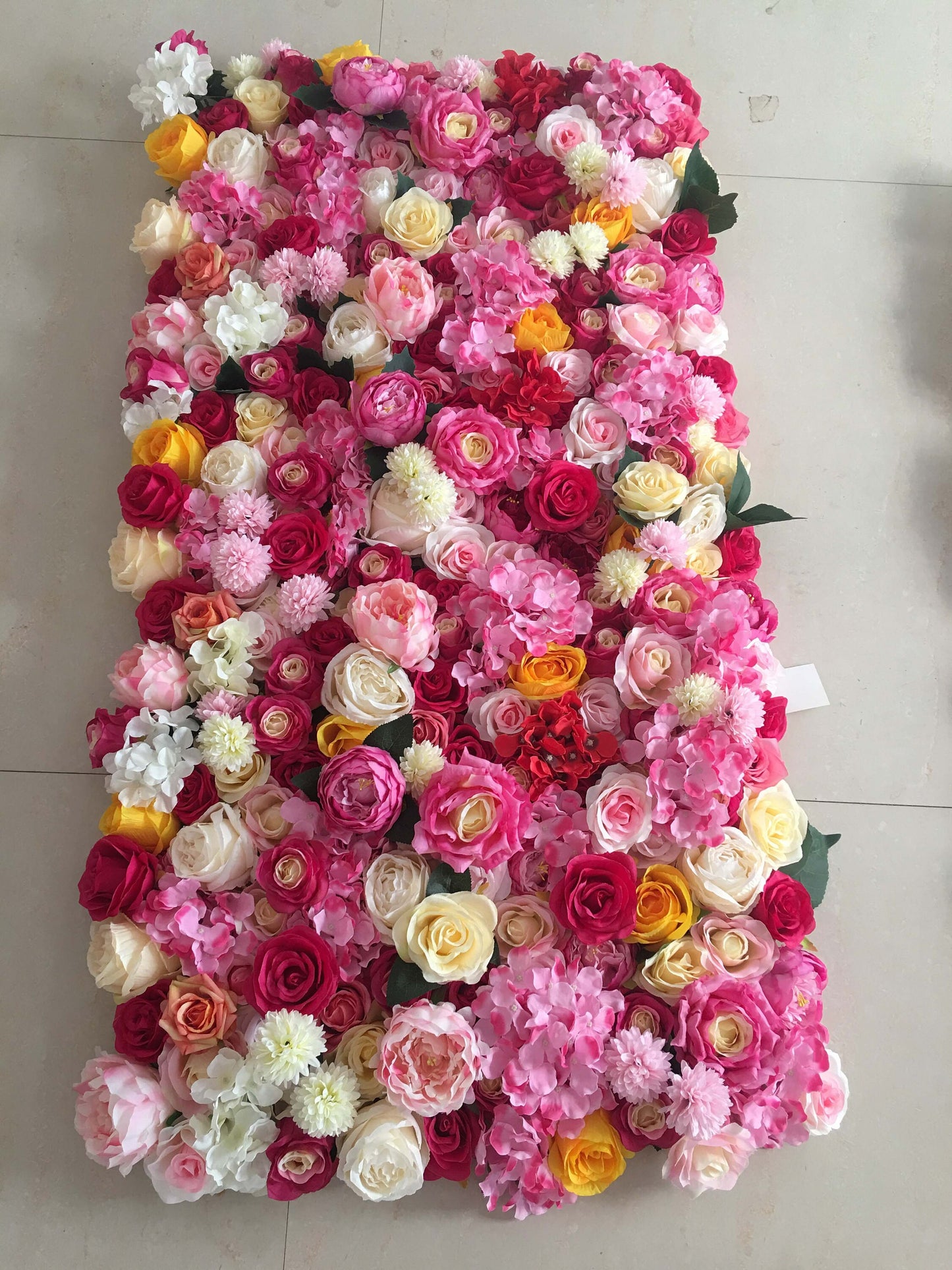 Floral Wall For Wedding Arrangement Fake Flower Wall Backdrop Bridal Shower Event Salon Party Photography Panel 15.75"x23.62"