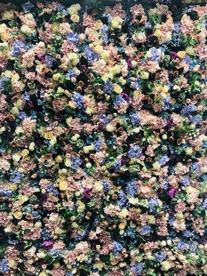 Fake Flower Wall for Baby Shower Wedding Photography Backdrop Simulation Rose for Special Event Party Decor Panel 15.75x23.62inch