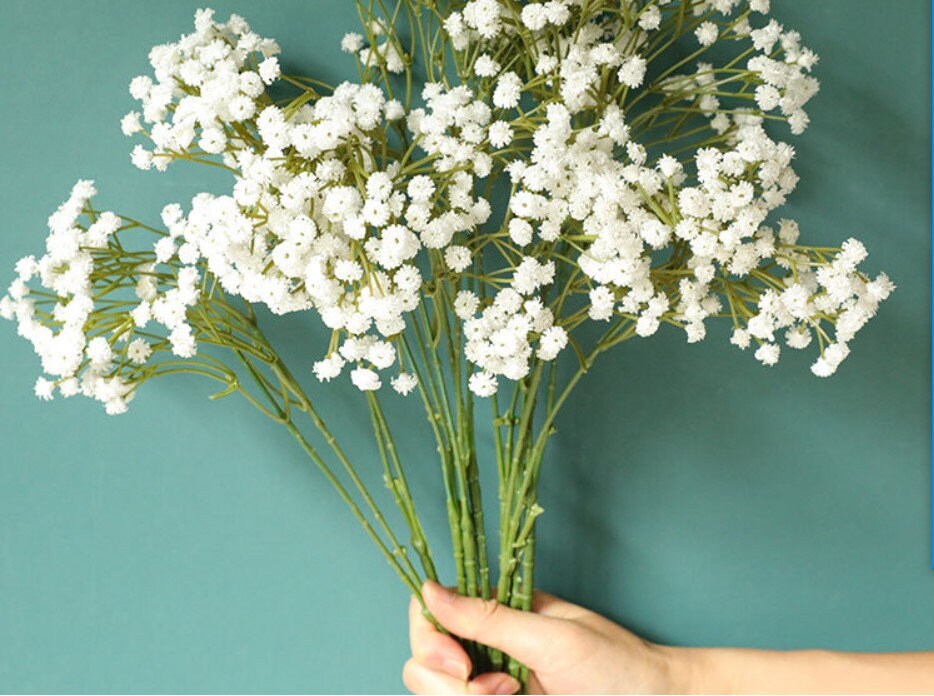 White Babys Breath Bouquet Flowers Length 65cm Artifical Simulation Breath Wedding Decorate Florals Table Centerpieces Flowers