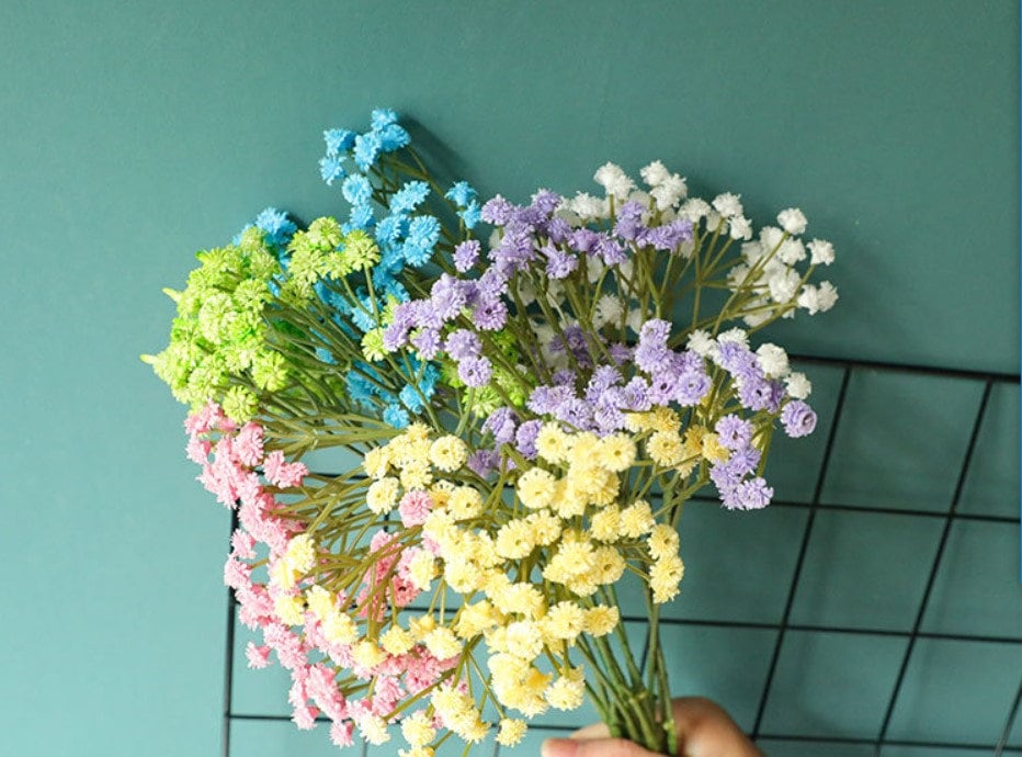 White Babys Breath Bouquet Flowers Length 65cm Artifical Simulation Breath Wedding Decorate Florals Table Centerpieces Flowers