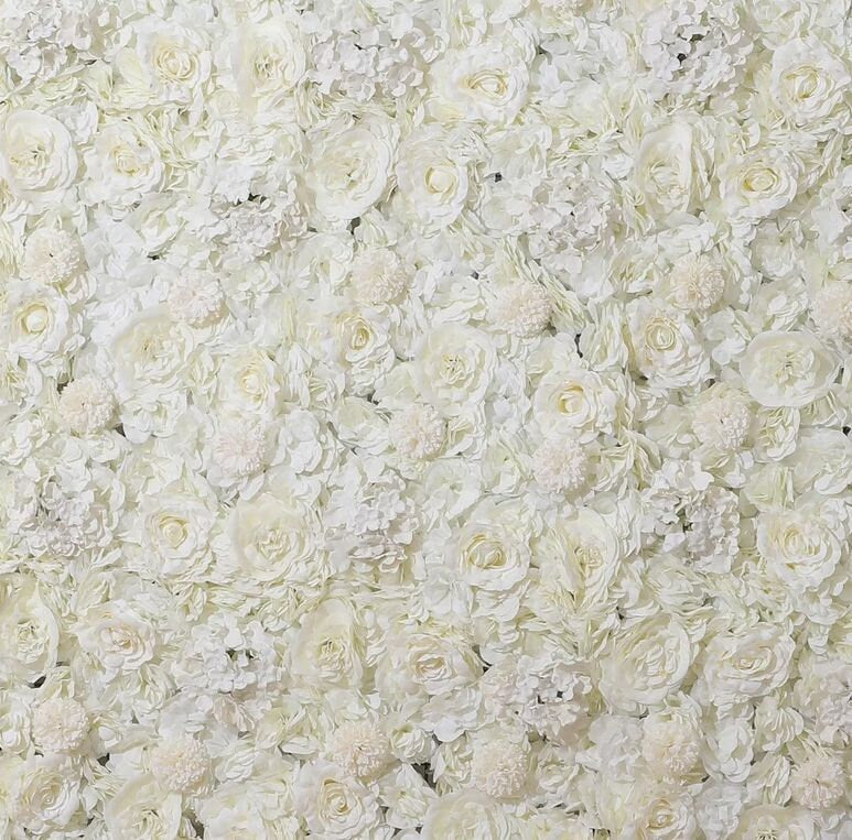 Cream White Flower Wall Artificial Flower Panel Home Shop Party Holiday Wall Decor Photography Backdrop Setting Floral Wall 40x60cm