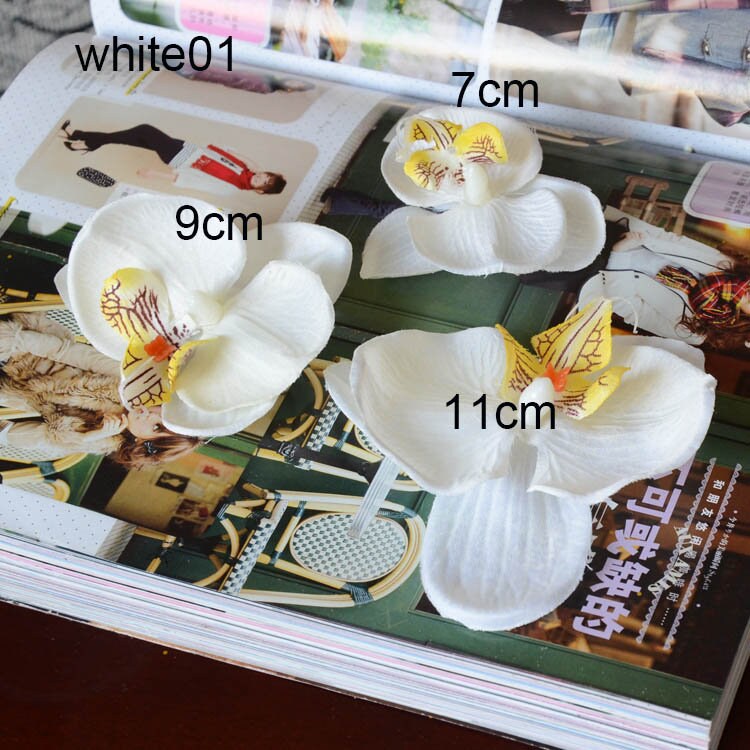 100 Heads Artificial Simulation Orchid butterfly FlowersDiam. 9cm/7cm DIY Wedding Holiday Decoration Hat Shoes Accessories