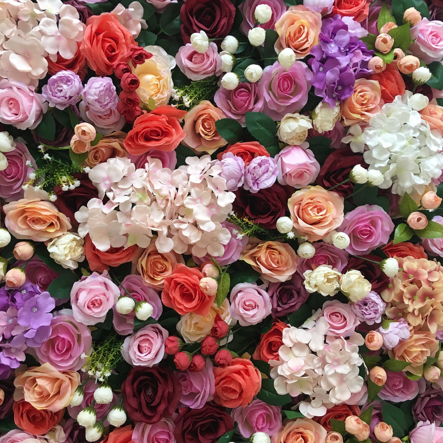 New Fake Flower Wall for Wedding Photography Backdrop Simulation Rose for Special Event Party Decor Panel 15.75x23.62inch