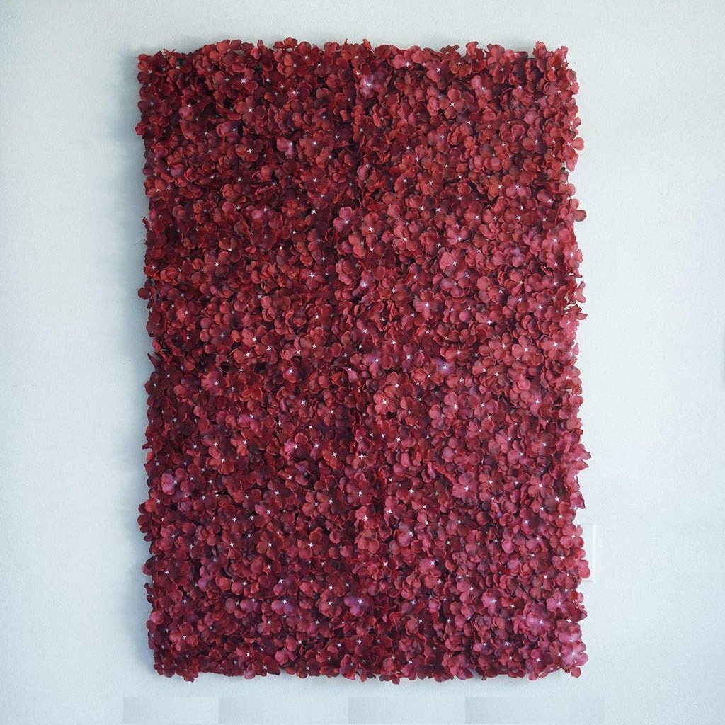 Wholesale Wine Red Hydrangea Flower Wall for Wedding Photography Backdrop Special Event Salon Arrangement Decor Floral Panels 40x60cm