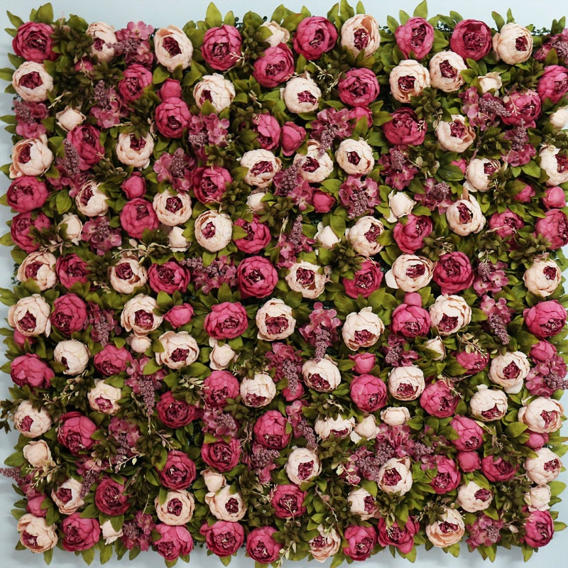 Peony Flower Wall For Wedding Photography Backdrop Artificial Simulation Green Plants Wall for Special Event Party Decor Panels 40x60cm