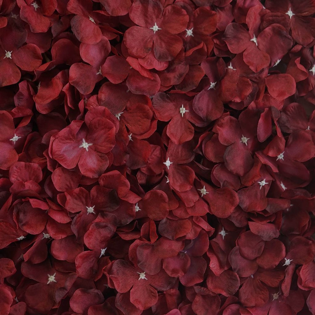 Wholesale Wine Red Hydrangea Flower Wall for Wedding Photography Backdrop Special Event Salon Arrangement Decor Floral Panels 40x60cm