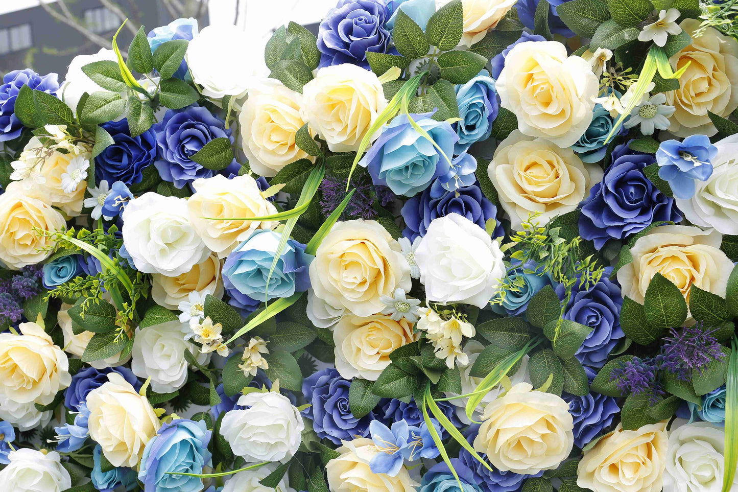 New Arrival Blue Flower Wall For Wedding Arrangement Event Salon Party Photography Backdrop Fabric Rolling Up Curtain Fabric Cloth