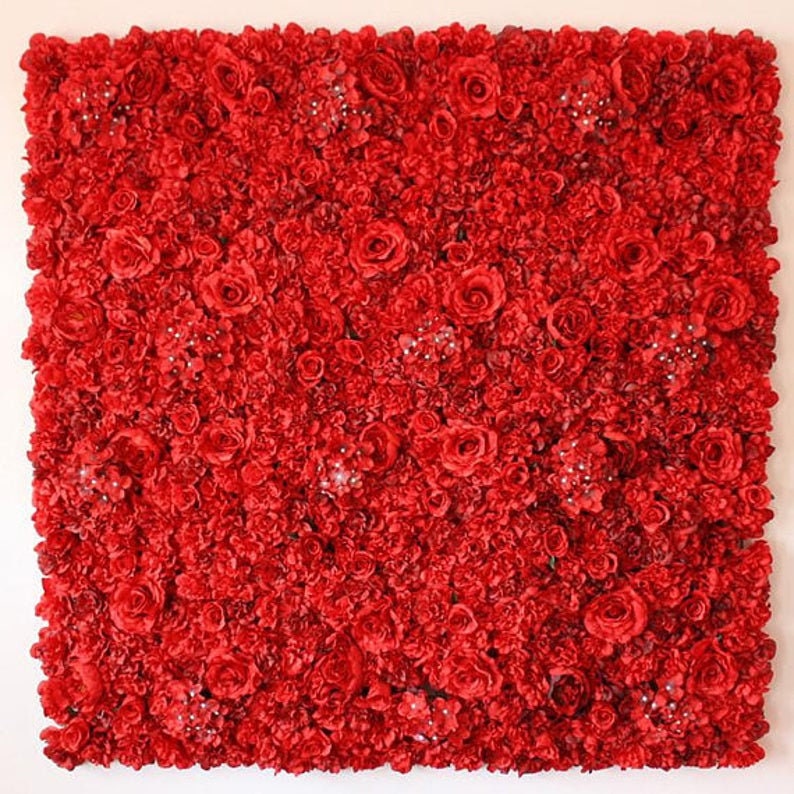 Red Flower Wall For Wedding Romantic Photography Backdrop Baby Shower Special Event Arrangement Floral Panels 40cmx60cm