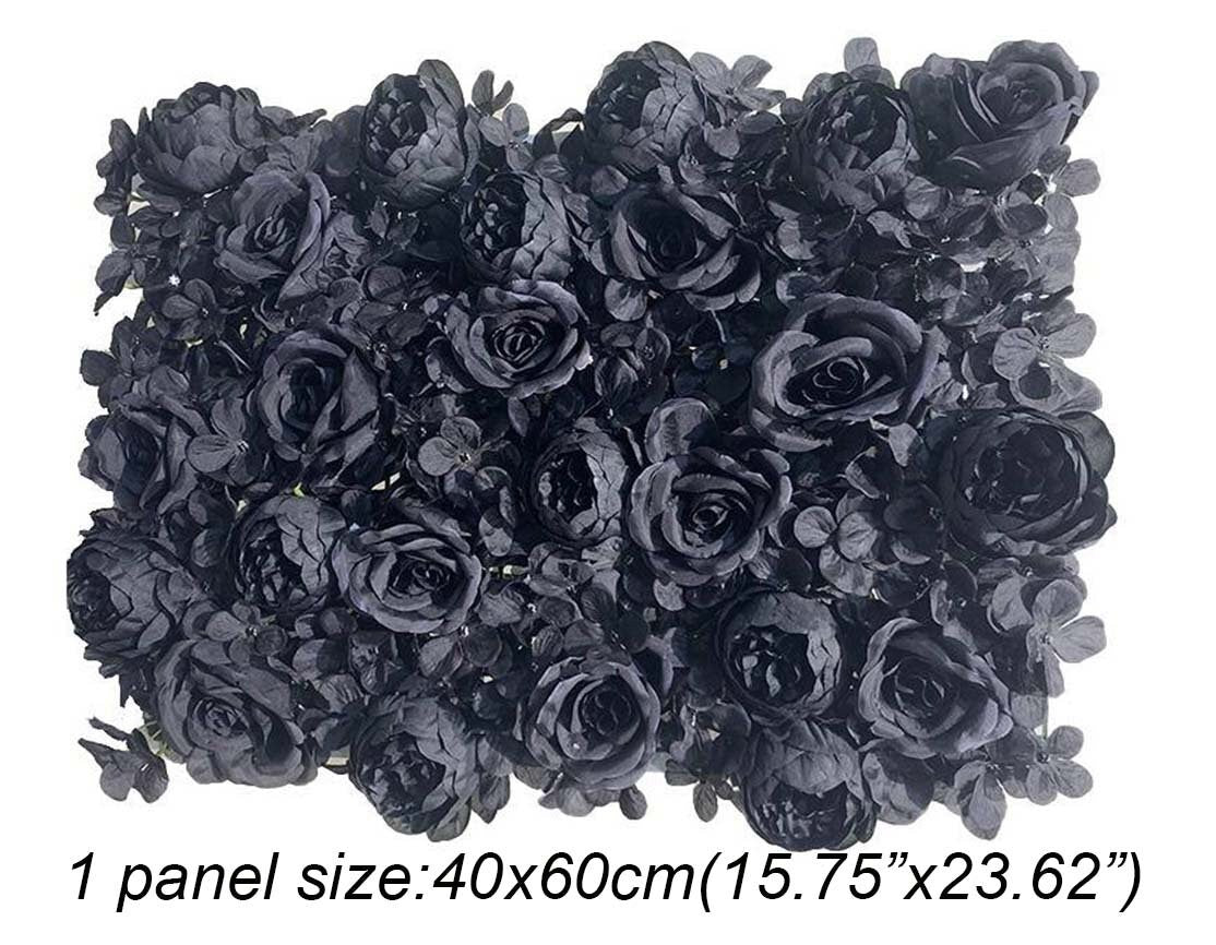 Popular Black Flower Wall for Wedding Photography Backdrop Special Event Salon Arrangement Decor Floral Panels 40x60cm