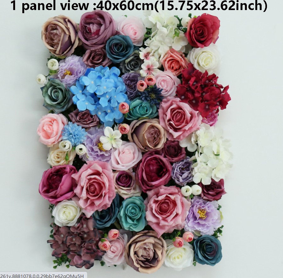 Autumn Flower Wall for Wedding Photography Backdrop Artificial Simulation Rose Hydrangea for Special Event Party Decor Panels 40x60cm