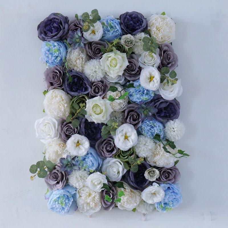 Grey And Blue Flower Wall For Romantic Wedding Photography Backdrop Baby Shower Special Event Decor Floral Panels 40*60cm