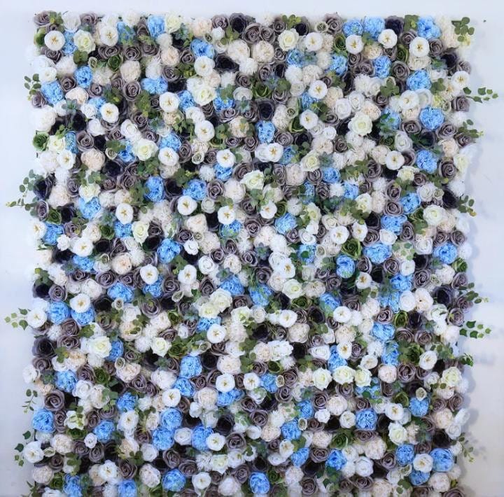 Grey And Blue Flower Wall For Romantic Wedding Photography Backdrop Baby Shower Special Event Decor Floral Panels 40*60cm