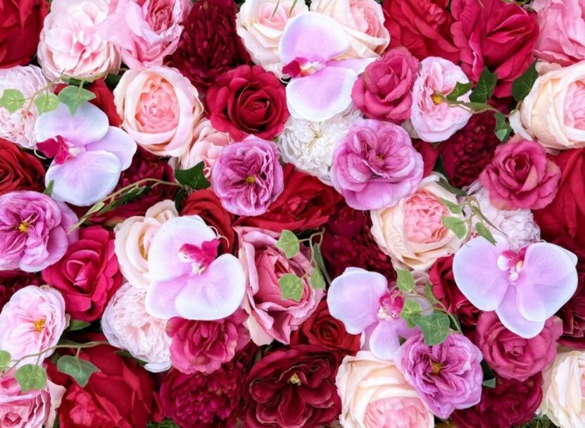 Fuschia Orchids Wedding Flower Wall For Romantic Photography Backdrop Baby Shower Special Event Decor Fake Floral Panels 40*60cm