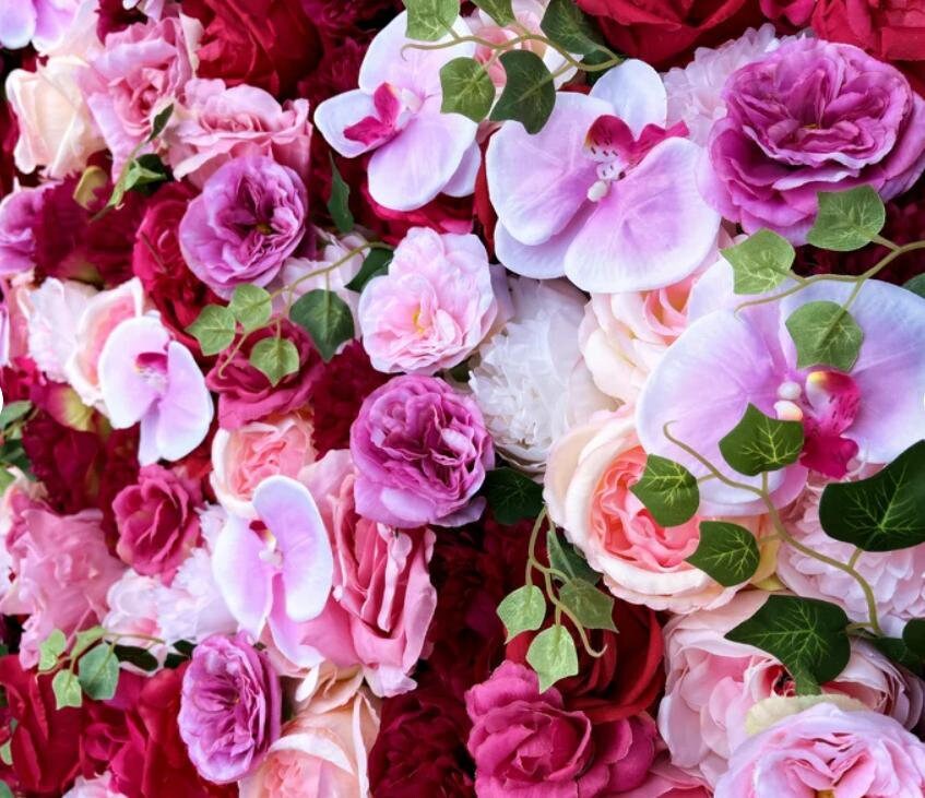 Fuschia Orchids Wedding Flower Wall For Romantic Photography Backdrop Baby Shower Special Event Decor Fake Floral Panels 40*60cm